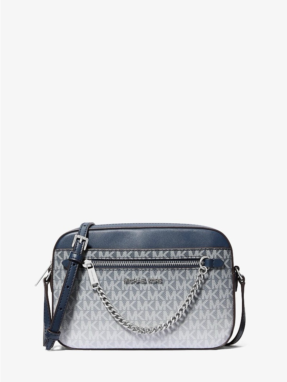 NWOT Michael Kors Blue Jet Set Large Ombré Signature Logo Crossbody Bag